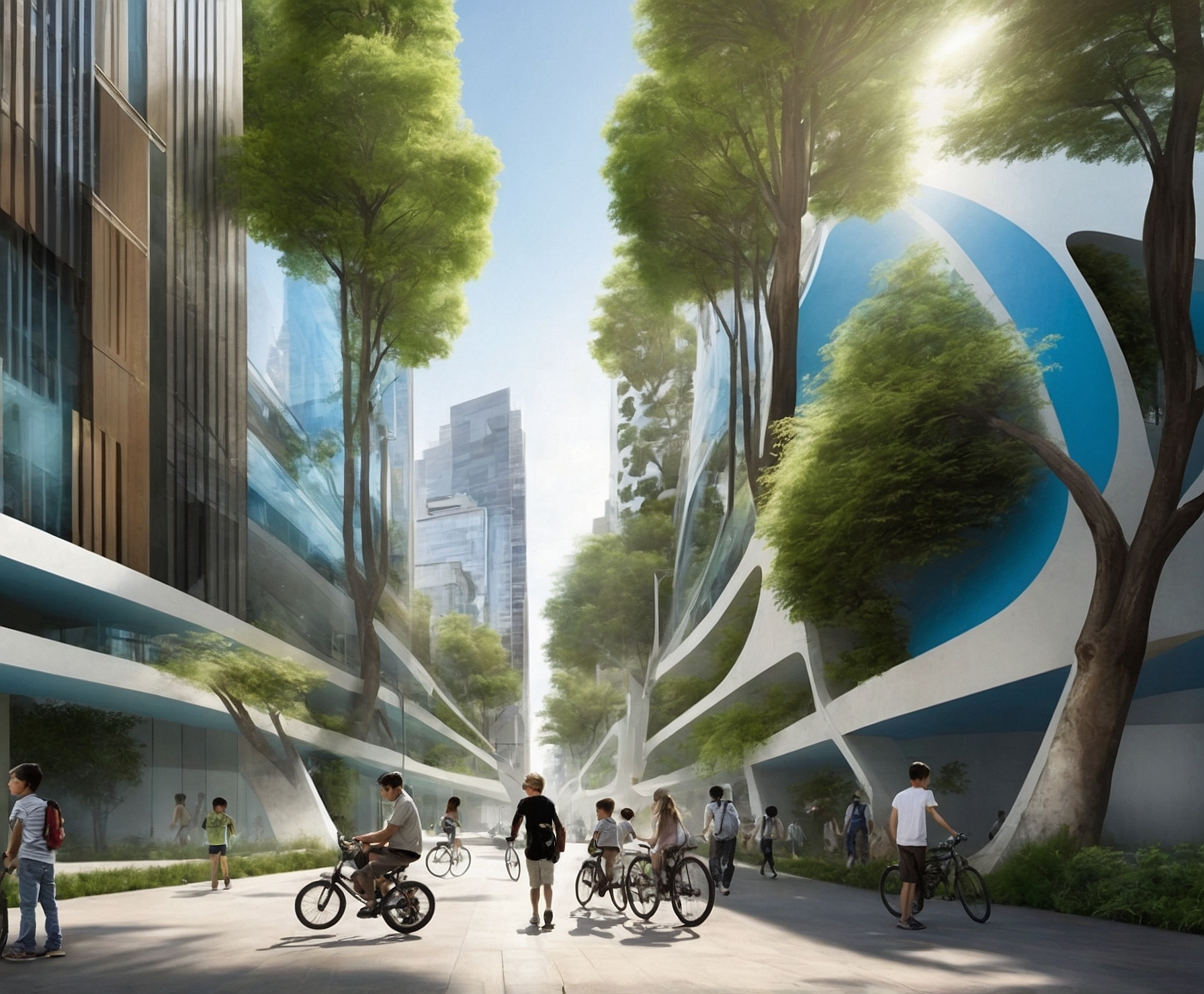 Bosque urbano con especies autóctonas en ciudad